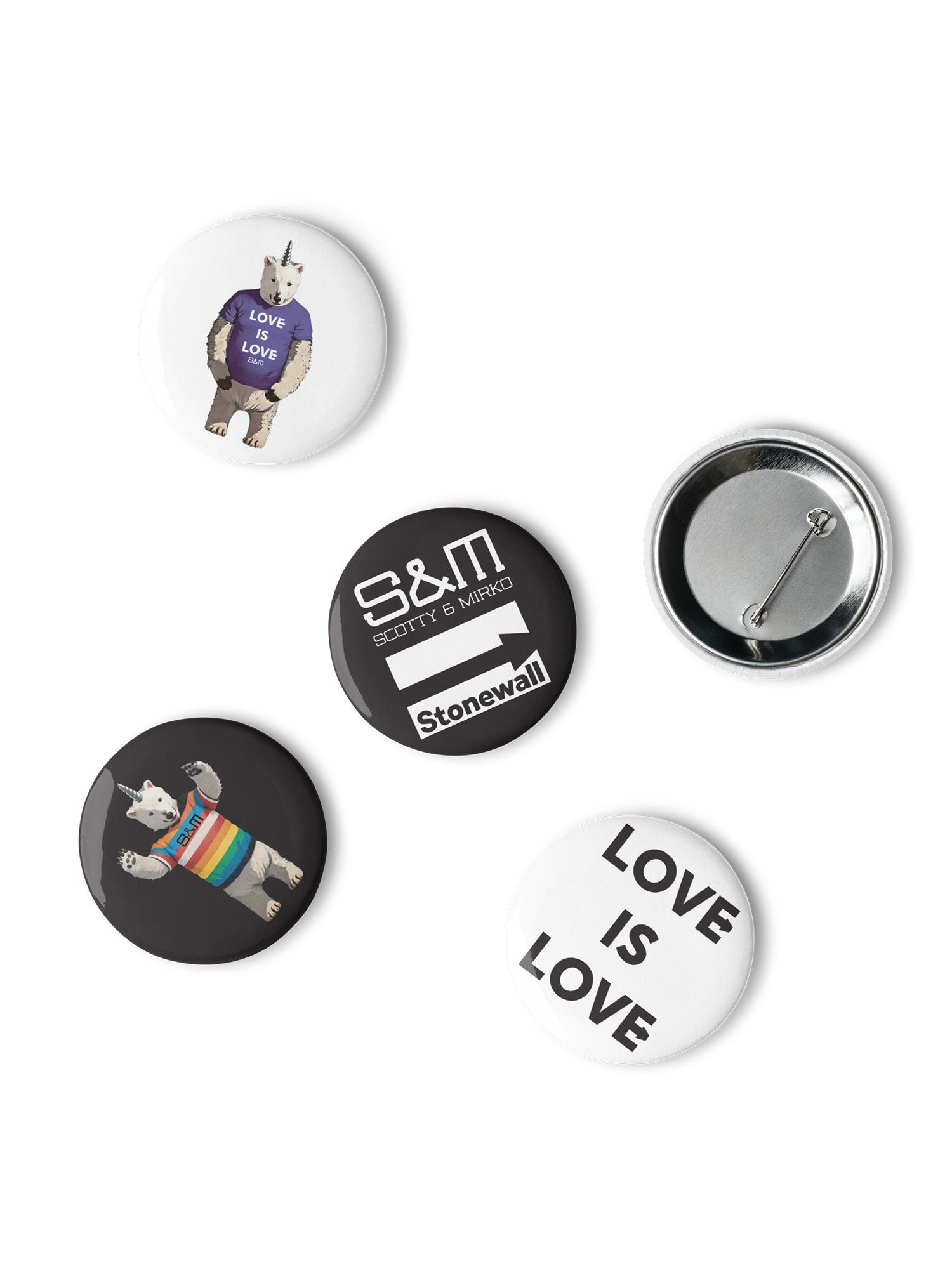 Love Is Love Pin Badge Set of 5