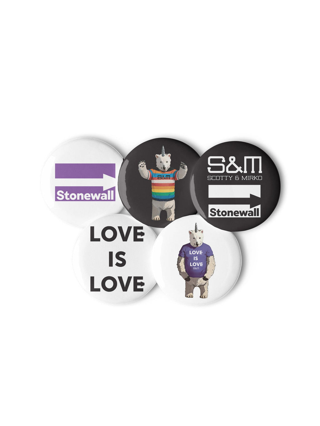 Love Is Love Pin Badge Set of 5
