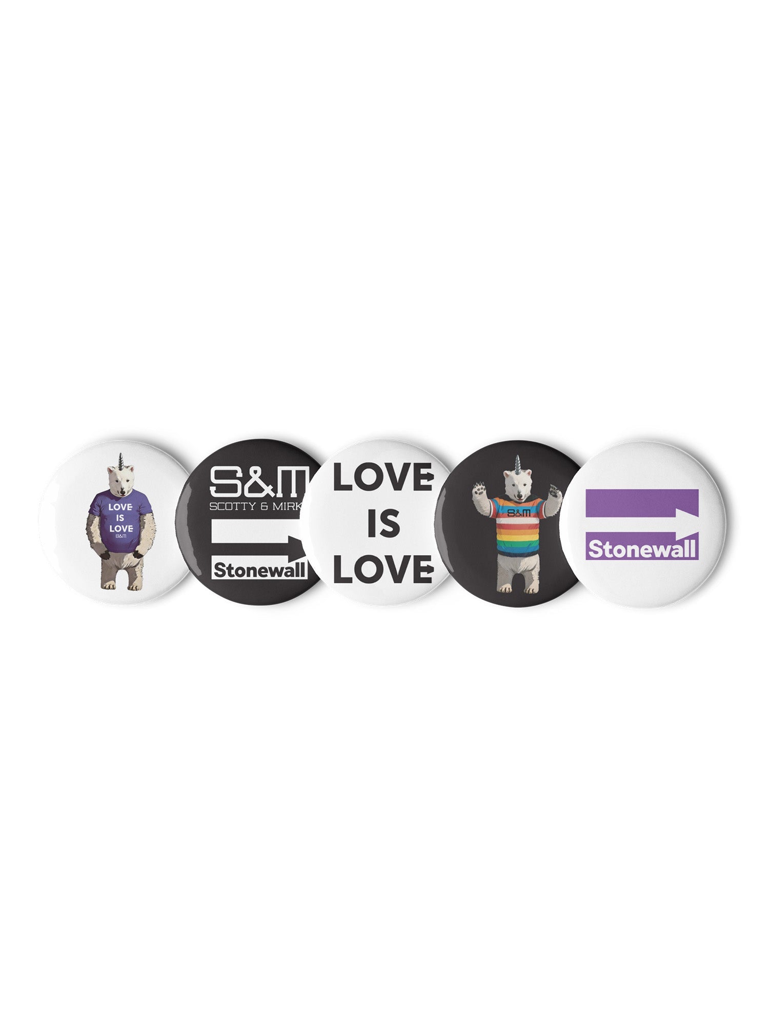 Love Is Love Pin Badge Set of 5